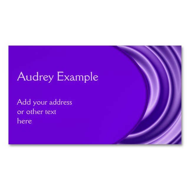 OVAL BUTTON - violet + your text & ideas Magnetic Business Card (Front)