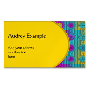 OVAL BUTTON - yellow + your text & ideas Business Card Magnet