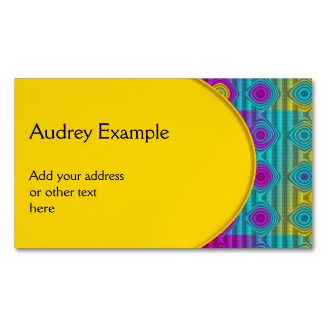 OVAL BUTTON - yellow + your text & ideas Business Card Magnet (Front)
