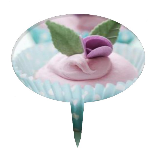 Oval Cake Cupcake Topper (Front)