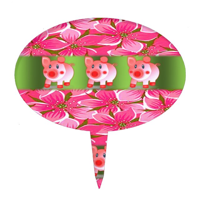 Oval CakePick Floral (Front)