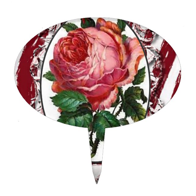 Oval CakePick Floral (Front)