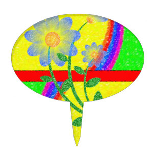 Oval CakePick Floral