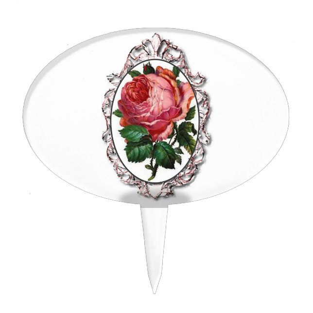 Oval CakePick Floral (Front)