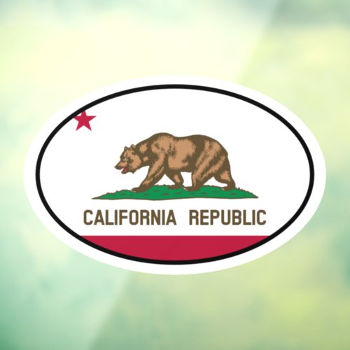 Oval California Republic state flag window cling