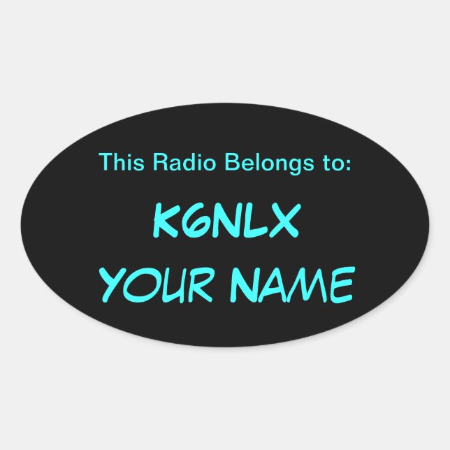 Oval Call Sign Radio Stickers (Front)