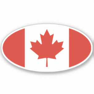 Oval Canadian Flag Sticker