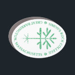Oval Car Magnet in Green<br><div class="desc">The green Simon's Rock Seal on an oval car magnet.</div>