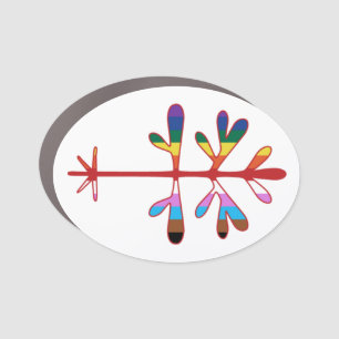 Oval Car Magnet with Pride Sapling