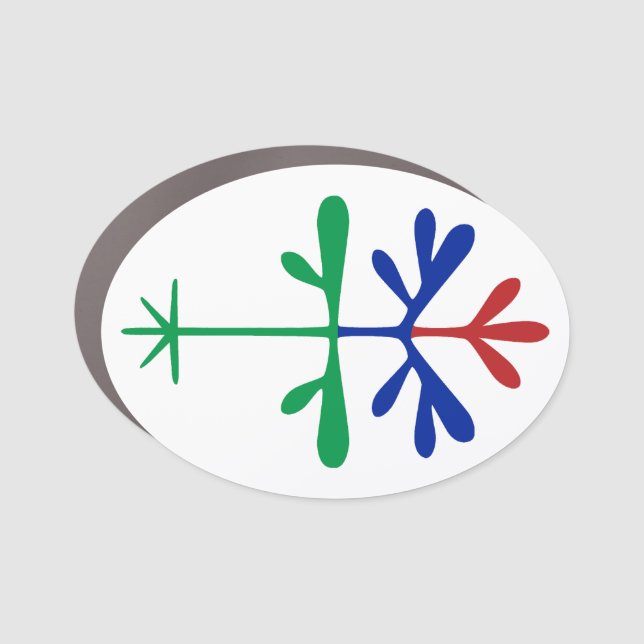 Oval Car Magnet with Tri-color Sapling (Front)