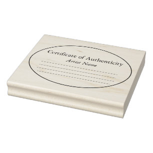 Oval Certificate of Authenticity Artwork Stamp