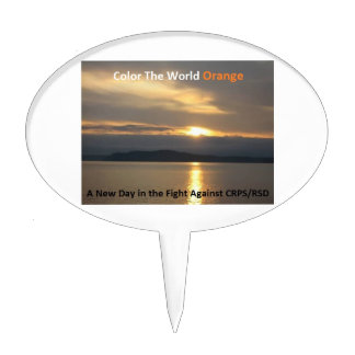 Oval Color The World Orange™ Cake Pick