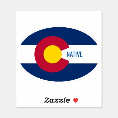 Oval Colorado Native Flag Sticker