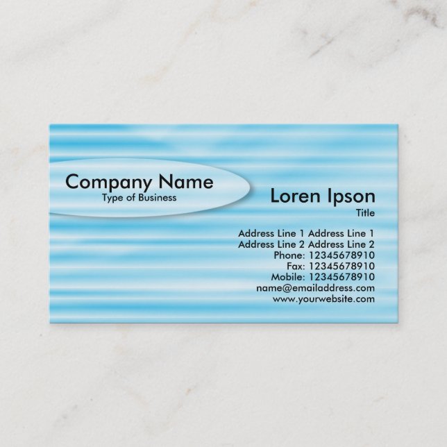 Oval - Corrugated Blue Business Card (Front)