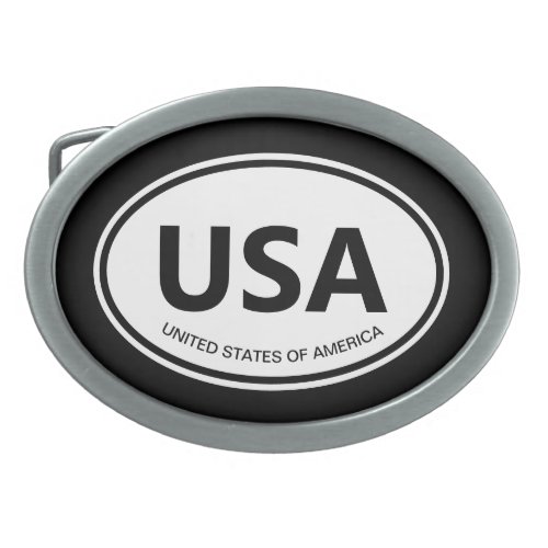 Oval country code or state abbreviation car emblem belt buckle