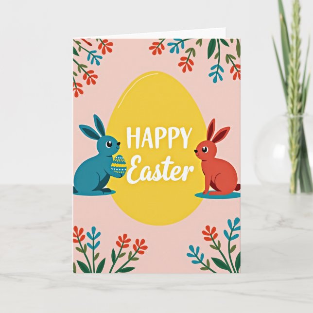 Oval Creatures Springtime Card (Front)