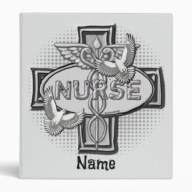 Oval doves nurse  3 ring binder (Front)