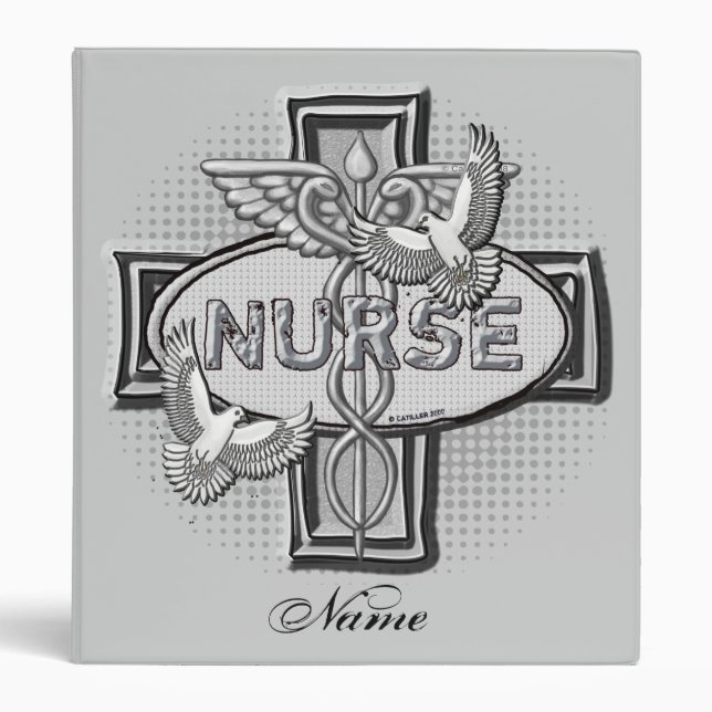 Oval doves nurse  3 ring binder (Front)
