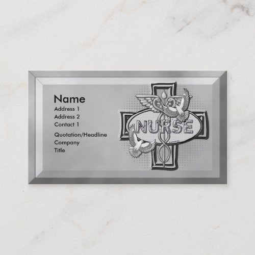 Oval Doves Nurse custom name Business Cards