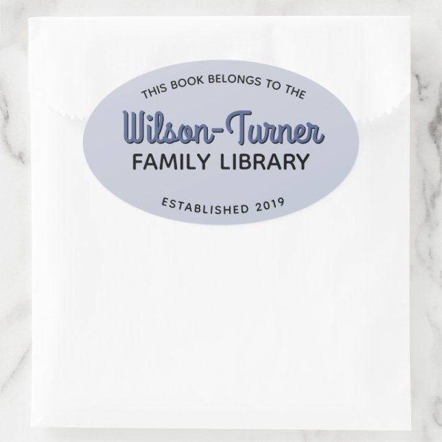 Oval Family Library Bookplate Collection  Label (Bag)