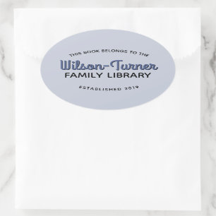 Oval Family Library Bookplate Collection Label
