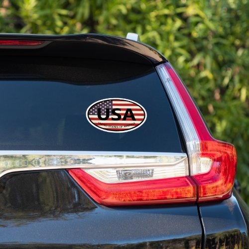 Oval flag of America USA country code car sticker