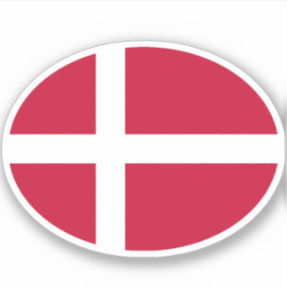 Oval Flag of Denmark Sticker