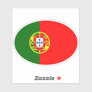 Oval Flag of Portugal Sticker