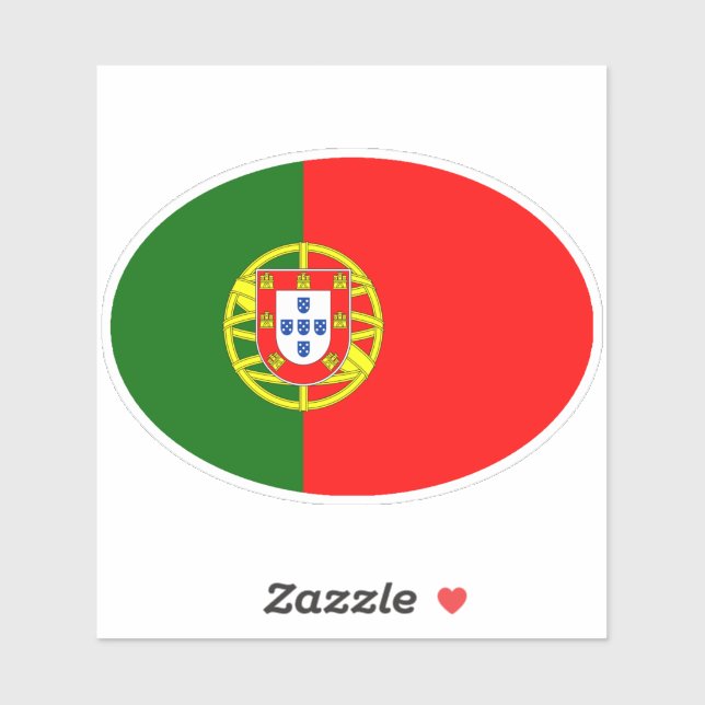 Oval Flag of Portugal Sticker (Sheet)