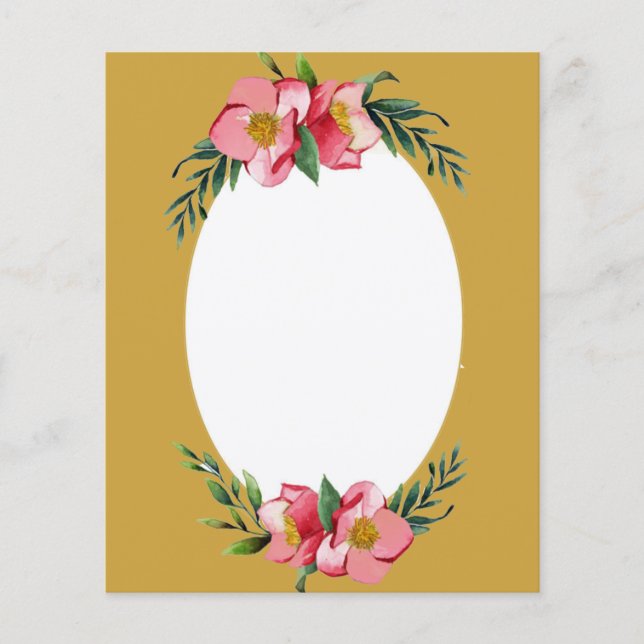 Oval floral frame scrapbook background paper (Front)