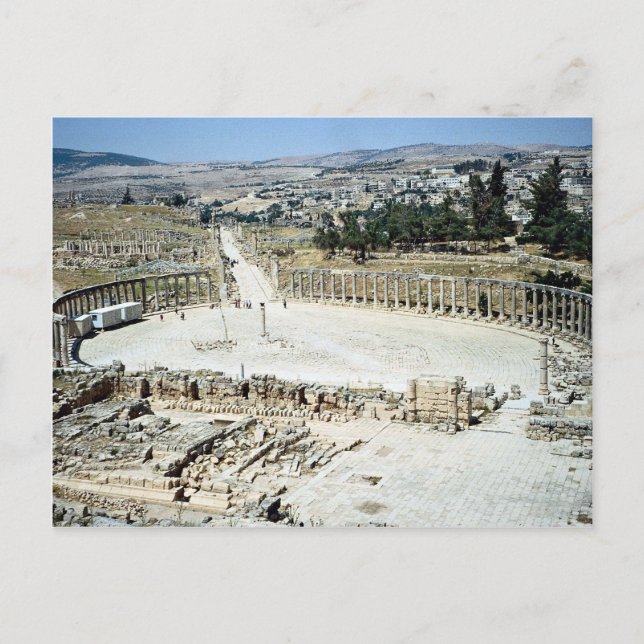 Oval forum from Temple of Zeus, Roman city of Jera Postcard (Front)