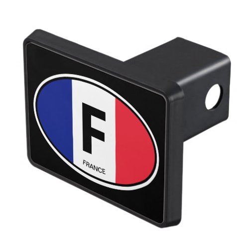 Oval French flag country code car tow hitch cover