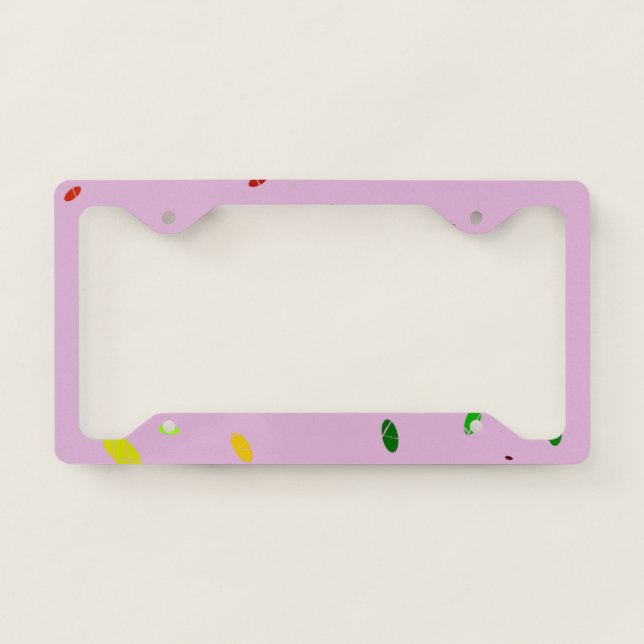 Oval Fun on Pink License Plate Frame (Front)