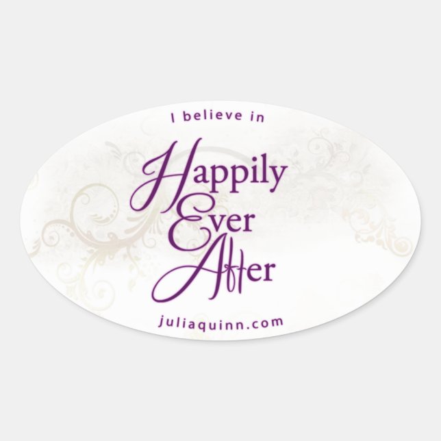 Oval Happily Ever After Sticker (Front)