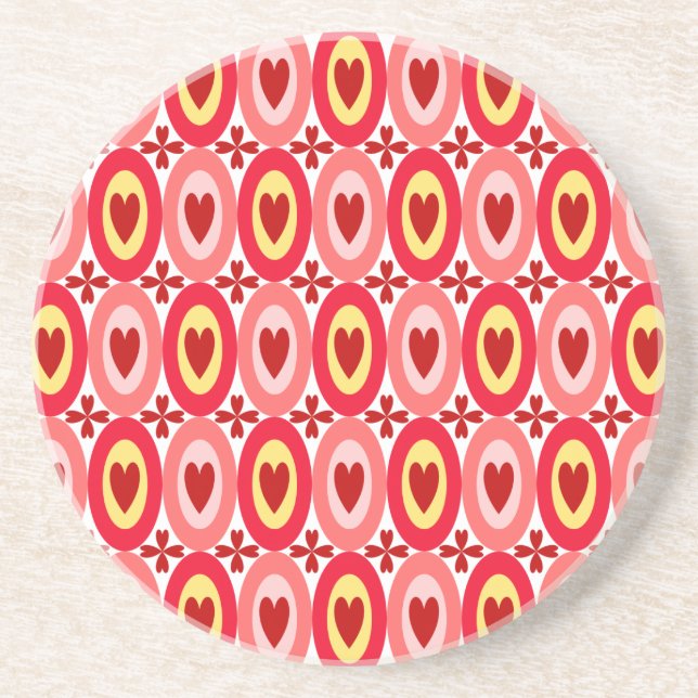 Oval Hearts Drink Coaster (Front)
