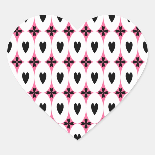 Oval Hearts Heart Sticker (Front)