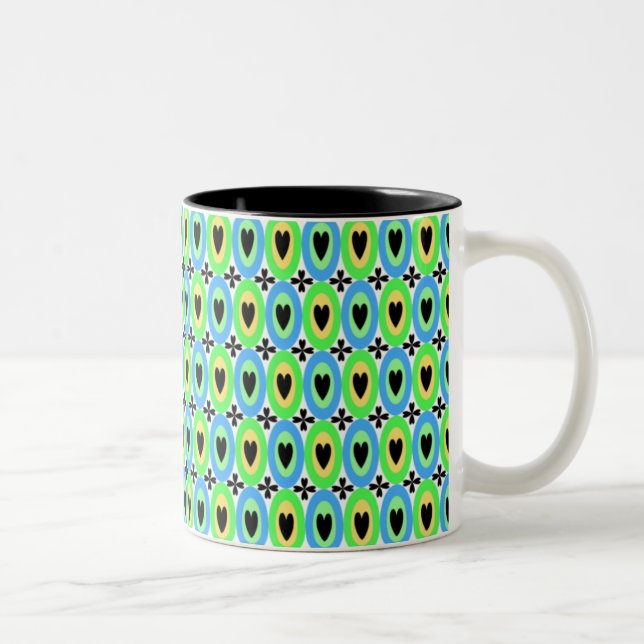 Oval Hearts Two-Tone Coffee Mug (Right)