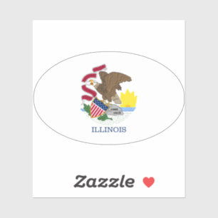 Oval Illinois Flag Sticker
