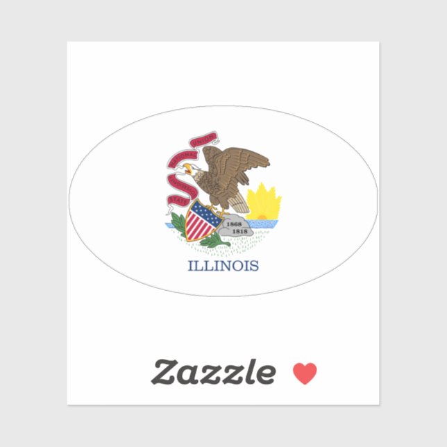 Oval Illinois Flag Sticker (Sheet)
