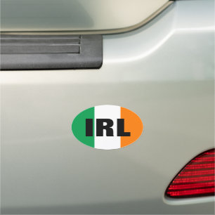 Oval Irish flag of Ireland car magnet - IRL decals