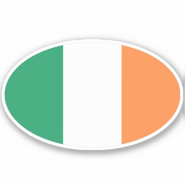 Oval Irish Flag Sticker (Front)