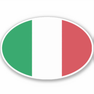 Oval Italian Flag Sticker