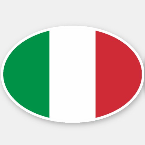 Oval Italian Flag Sticker