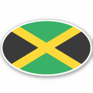 Oval Jamaican Flag Sticker