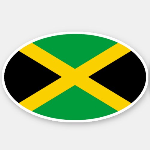 Oval Jamaican Flag Sticker