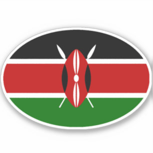 Oval Kenya Flag Sticker