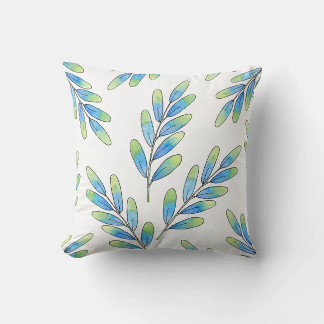 Oval Leaf Pattern Throw Pillow Zazzle