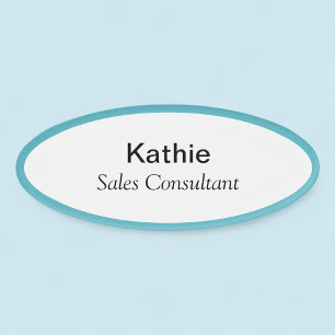 Oval Magnetic Name Tag Professional Title Badge