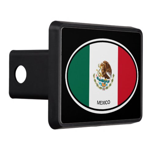 Oval Mexico flag design custom car tow hitch cover