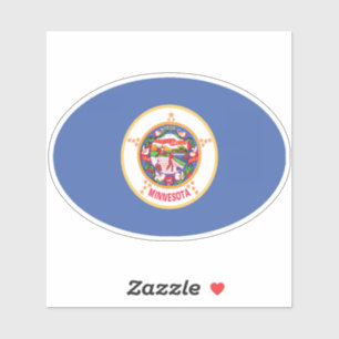 Oval Minnesota Flag Sticker